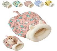 Warm Plush Thick Cat Winter Sleeping Bag, Cozy, Soft, Cat Hideaway Bed, Pet Snuggle Sack for Indoor Cats with Tail, Pet Nest for Dog, 360° Security Semi-Enclosed Washable Handwoven Portable Pets Bed