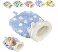 Warm Plush Thick Cat Winter Sleeping Bag, Cozy, Soft, Cat Hideaway Bed, Pet Snuggle Sack for Indoor Cats with Tail, Pet Nest for Dog, 360° Security Semi-Enclosed Washable Handwoven Portable Pets Bed