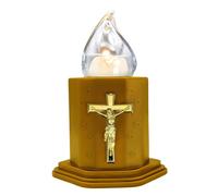 WARM RAY Velas LED cementerios e iglesias, velas a pilas con efectos de llama oscilante, resistentes a la lluvia, duración de 210 días (ORO)