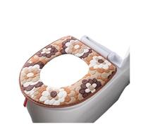 Warm Toilet Cover Seat Lid Top Pad Bathroom Warmer Bowl Soft Zipper Washable(Zipper Brown)