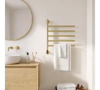 WARM TOWEL MINIMAL - Toallero Eléctrico 80W Con Barras Giratorias 180º Oro Cepillado