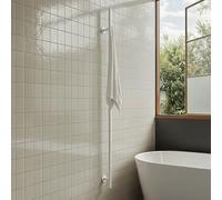 CREATE / Warm Towel Tube/Toallero eléctrico 1 Barra Blanco/Diseño Vertical, 150x2,5cm, 2 ajustes Temperatura, Temporizador, Acero Inoxidable, 60W