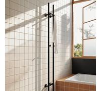 CREATE / Warm Towel Tube/Toallero eléctrico 2 Barras Negro/Diseño Vertical, 150x13cm, 2 ajustes Temperatura, Temporizador, Acero Inoxidable, 120W