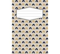 Warm White Notebook with Navy Blue&Gold Design: A soft colour lined journal featuring a navy blue - gold abstract pattern - perfect for mindful writing, notes, and everyday reflections.