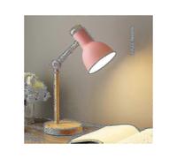 (Warm White,Pink)Wooden Iron Art Folding Reading Lamp AC85-265V with Black White Yellow Green Pink Five-Color Lampshade Dimming