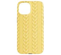 Warm Yellow Sweater Knit Print Pattern Winter Aesthetic Carcasa para iPhone 15