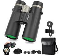 Warmax Fernglas 12x42 Wasserdicht Talon HD Fernglas Mit Entfernungsmesser & Nachtsicht, HD Feldstecher Ferngläser Mit Bak4 Prisma FMC Objektiv (Schwarz-A)