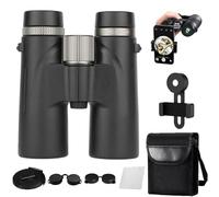 Warmaxs Binoculars, Warmaxs Binoculars 12x42 Adults High Magnification Binocular, Waterproof & Portable, for Birdwatching, Traveling, Stargazing, Hunting, Wider View, Smart Focus (Black)