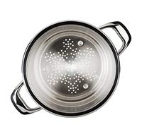 Warmcook 2621-20-Placa Inserto para cocción al Vapor, Acero Inoxidable 18/10 + baquelita (asa), Gris, 20 cm