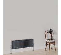 Warmehaus Radiador de diseño de columna tradicional horizontal triple panel radiador 300x1012mm hierro fundido antracita calefacción central radiadores