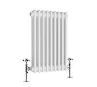 Warmehaus - Radiador Horizontal de Triple Columna de Hierro Fundido Tradicional, Color Blanco, 600 x 425 mm, baño, Cocina, Sala de Estar