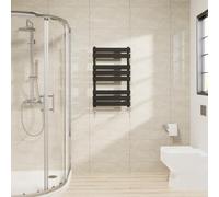 Warmehaus Toallero calefactado con panel plano, color negro, 800 x 500 mm
