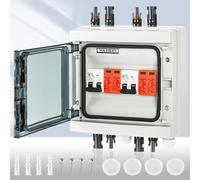 Warmfay Protección contra sobretensiones PV DC1000 V, protección contra rayos, interruptor de circuito de 32 A CC, interruptor de separación PV, sistema de 2 cuerdas, IP65, resistente al agua y a los