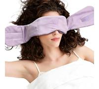 Warmforwel Antifaz con Peso para Dormir, Máscara de Sueño de Gravedad con Cuentas de Vidrio 3D y Hot & Cold Therapy, Antifaz Extra Ancho de Oscurecimiento, Ajustable, Suave Cubierta(Púrpura)
