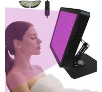Warmforwel Lámpara de bronceado de 395 nm de longitud de onda con 100 LED morada, solárium facial para uso doméstico y de cuerpo completo, con temporizador, brillo ajustable, soporte y gafas