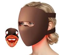Warmforwel Máscara facial LED, máscara de terapia de luz roja con infrarrojo cercano, 4 modos de color, 525 nm, 590 nm, 660 nm, 850 nm, temporizador y control remoto, dispositivo de belleza de