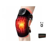 Warmforwel Rodillera de terapia de luz roja con calor y masaje - 96 LED (660 nm y 850 nm), 6 modos de luz y 5 de masaje, recargable, correa ajustable para aliviar el dolor de rodilla, codo y hombro.