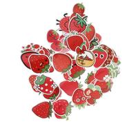 Warmhm 100 Piezas Pegatinas de Fresa para Pared, Calcomanías de Fresa para Portátil, Pegatinas Adhesivas Rojas, Adultos, Aula y Proyectos DIY