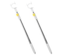 Warmhm 2 Piezas de Poste Extensible para Armario Diseño Ajustable y Cabeza de Horquilla Única, Soporte Fiable para Colgar Ropa en Interiores y Armarios
