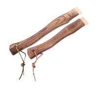 Warmhm 2 Piezas Mango de Madera Curvo Corto de Repuesto con Orificio para Colgar, Diseño Ergonómico Fácil de Llevar y Reducir Esfuerzo en Herramientas de Mano