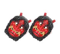 Warmhm 2 Piezas Máscara de Demonio Tengu Roja de Plástico para Halloween, Reutilizable y Fácil de Cuidar, Adecuado para Disfraces Espeluznantes en Interiores y Exteriores