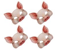Warmhm 4 Piezas Máscara de Cerdo Rosa de Media Cara para Cosplay y Mascarada, Material Eva Cómoda para Uso Prolongado en Fiestas y Halloween