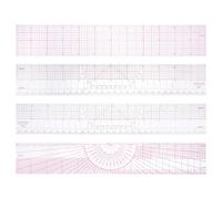 Warmhm 4 Piezas Regla Flexible de Pvc para Patronaje y Costura, Precisión en Creación de Patrones, Adecuado para Uso en Casa y Estudios Profesionales, Múltiples Especificaciones