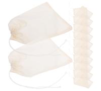 Warmhm 50 Bolsas de Algodón Cierre de Cordón para Filtrar Condimentos y Preparar Sopas sin Residuos, Color Beige, Ideales para Cocinar y Guisar