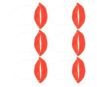 Warmhm 6 Piezas Accesorios Divertidos de Broma para Cosplay Labios Gruesos Rojos de Plástico, Boca Grande de Salchicha para Entretenimiento y Día Inocentes
