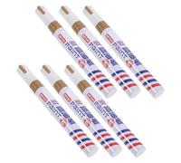 Warmhm 6 Piezas Rotulador para Lápidas de Color Dorado Secado Rápido y Plástico Resistente para Restauración en Exteriores y Manualidades sobre Piedra y Roca