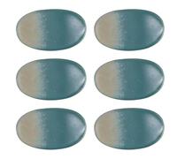 Warmhm 6piezas Soporte para Palillos de Cerámica con Esmalte Flambé de Almohadas para Palillos Estilo Japonés Forma de Lingote Verde Brillante Accesorio de Menaje de Cocina Elegante