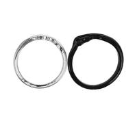 Warmhm Ajustables Superficie Lisa y Cómodo Aleación de Zinc Juego de 2 Anillos para Estilo Ángel y Demonio para Uso Diario o Obsequio de Aniversario