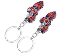 Warmhm Bandera del Unido Estilo Británico 2 Llaveros en Aleación de Zinc Resistentes al Desgaste Diario, Perfectos como Souvenirs y Regalos