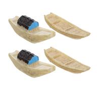 Warmhm Barco Miniatura de Plástico para Adorno y Manualidades DIY, Pack de 4 Piezas, Diseño Compacto y Realista para Entusiastas del Modelismo Color Aleatorio