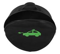 Warmhm Bolsa Organizadora Forma Redonda de Mano Conveniente, de Tela Oxford Negra para Cargador de Vehículo Eléctrico Portátil Adecuado para Uso Diario y Exterior
