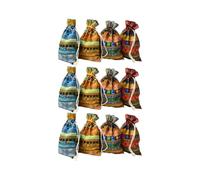 Warmhm Bolsas Pequeñas de Algodón Cordón Diseño Étnico Retro 12 Paquete de 12 Unidades Vacías para Regalos Almacenamiento y Bodas