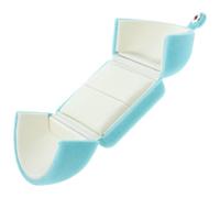 Warmhm Caja de Anillos Doble Abierta para Propuesta Matrimonial y Boda Color Azul Lago con Interior de Terciopelo Almacenamiento Elegante para Anillo de Compromiso y Bodas