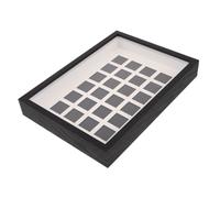 Warmhm Caja Expositora de Conchas Marinas Organizador Versátil 24 Compartimentos de Madera y Papel para Joyas y Decoración de Cumpleaños en Pared