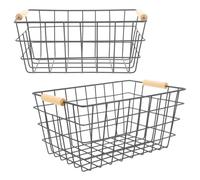 Warmhm Cesta de Rejilla Metálica Rectangular para Almacenaje Multifuncional, Ligera Gran Capacidad, Adecuado para Organizar Ropa y Aperitivos Hogar Color Aleatorio