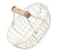 Warmhm Cesta y Funcionalidad Práctica de Almacenamiento de Hierro Beige Organizador Original Diseño Retro para Frutas y Pan para Cocina y Dormitorio