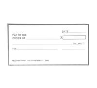 Warmhm Cheques Grandes Falsos de Papel Recubierto, Borrado en Seco y Reutilizables para Fiestas y Bromas Divertidas Diseño Rectangular Blanco