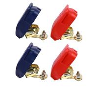Warmhm Conectores de Terminales de Batería de Cobre 2 Juegos para Coche de Bornes Positivos y Negativos Abrazaderas de Hierro y Recubrimiento de Pvc para Conexión Rápida