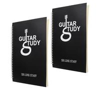 Warmhm Cuaderno Tablatura Guitarra Cuaderno de Guitarra con Diagrama de Acordes, 2 Piezas, 50 Hojas cada Uno, Negro, Pp y Papel, para Principiantes y Músicos en Clases y Ensayos