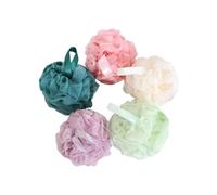 Warmhm Esponjas de Ducha para Baño 5piezas Cuerda Corta para Colgar, Hechas de Pe para Limpiar Completamente la Piel y Facilitar el Baño Diario