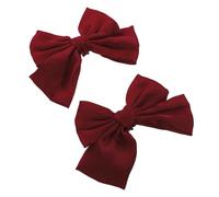 Warmhm Hebilla de Zapatos de Lazo Rojo de Tejido Reutilizable para Flats y Botas, Clips Decorativos Prácticos y Elegantes para Boda o Compromiso