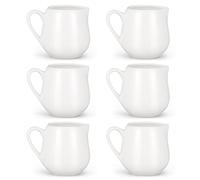Warmhm Jarras de Cerámica Diseño Original y Ecológico con Asa Cómoda de Color Blanco Juego de 6 para Leche y Salsa Adecuado para Regalos de Inauguración de Casa