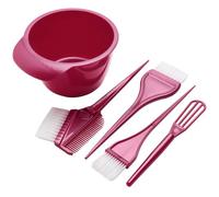 Warmhm Kit para Teñir el Cabello Cuenco Mezclador Rojo de Abs y Cepillo de Nylon para Aplicar y Mezclar Tintes en Coloración Profesional y Casera