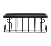 Warmhm Organizador Multifuncional de Hierro y PVC para Fregadero de Cocina Soporte para Esponja y Cesto de Drenaje en Color Negro para Área de Fregadero