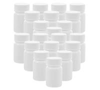 Warmhm Organizador Portátil con Tapa de Rosca 20 Frascos Pequeños de Plástico Blanco de 40 Ml Contenedor Fácil de Usar para Medicamentos y Tabletas para Viaje