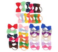 Warmhm Pajarita de Cachorro Lazo Pelo para Ocasiones Obsequios y Salidas 40 Piezas Canvas y Goma, Ligera y Cómoda para Cachorro Gomas Elásticas para Perros Pequeños